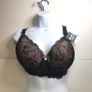 Jennifer Intimates 38DDD Black Lace Lined underwire Bra